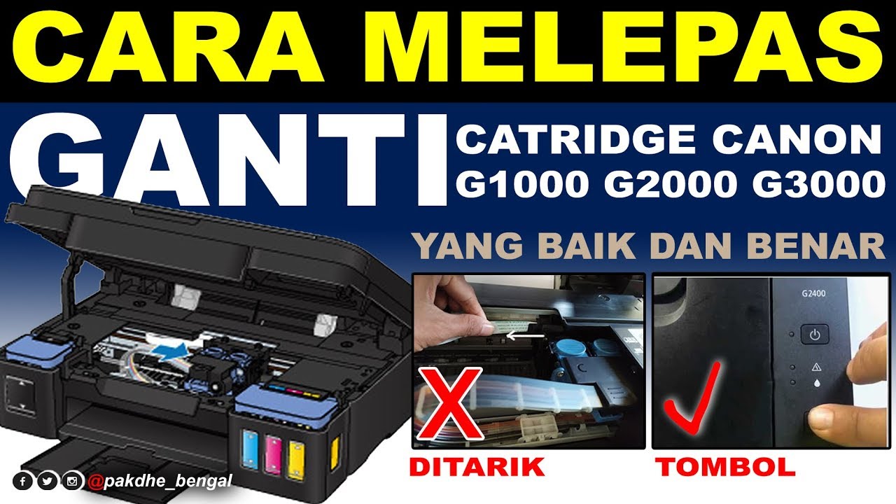CARA GANTI DAN MELEPAS CATRIDGE CANON G2000 YANG BAIK DAN BENAR
