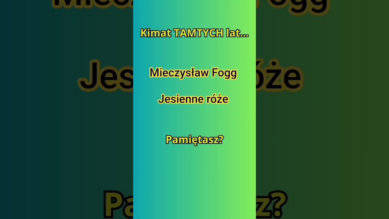 Piękna piosenka, niezapomniany głos, Mieczysław Fogg. Jesienne róże 