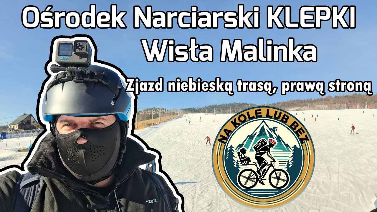 Ośrodek Narciarski #KLEPKI #Wisła #Malinka zjazd narciarski niebieską trasą, po prawej stronie stoku