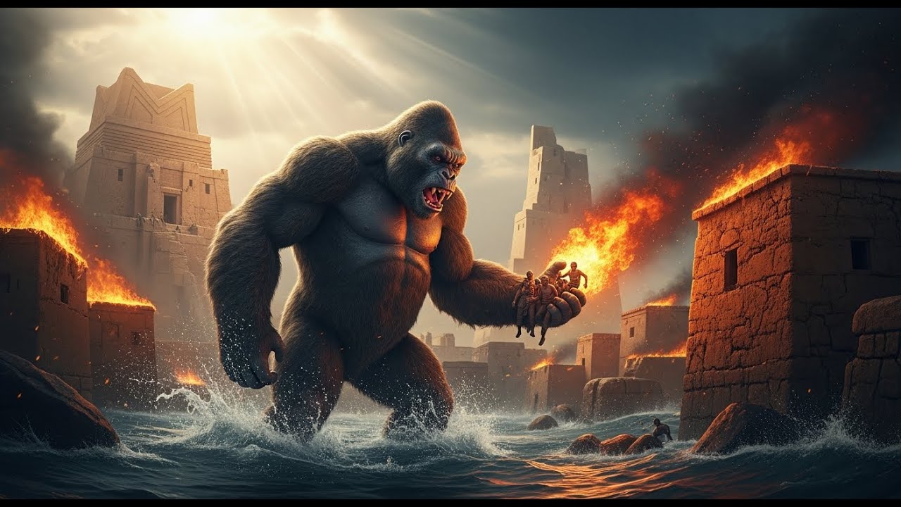Witness the Unthinkable King Kong Rescues Flood Victims and Battles Raging Fires in Mesopotamia
