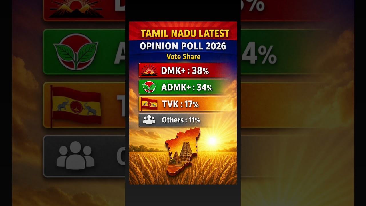 Tamil Nadu Opinion Poll 2026 🔥 DMK vs AIADMK vs TVK | Who Will Win? #shorts