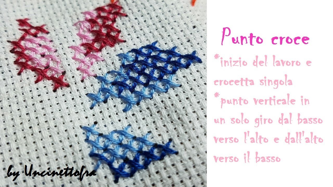 punto croce (inizio e punti in verticale)