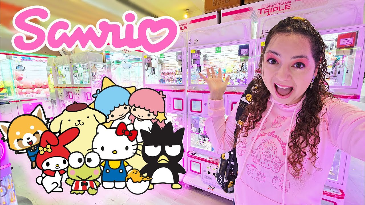 Going CRAZY for Sanrio in Japan! - Sanrio Claw Machines and Sanrio Store!