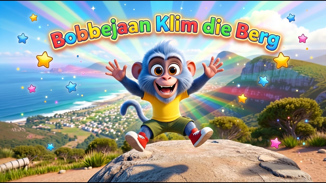 Bobbejaan Klim Die Berg (Mr Baboon Climbs the Mountain) 🐒 | Afrikaans Kids Song| ✨ShineSAKids