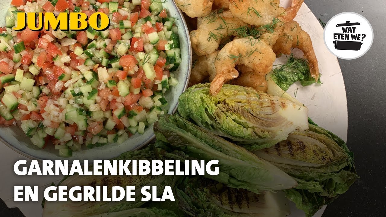 Wat eten we? Garnalenkibbeling met gegrilde sla