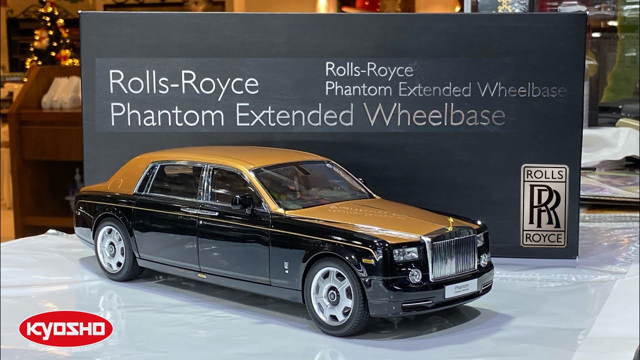 Kyosho Rolls-Royce Phantom Extended Wheelbase Scale 1:18 Black / Gold | Limited Edition | DieCast