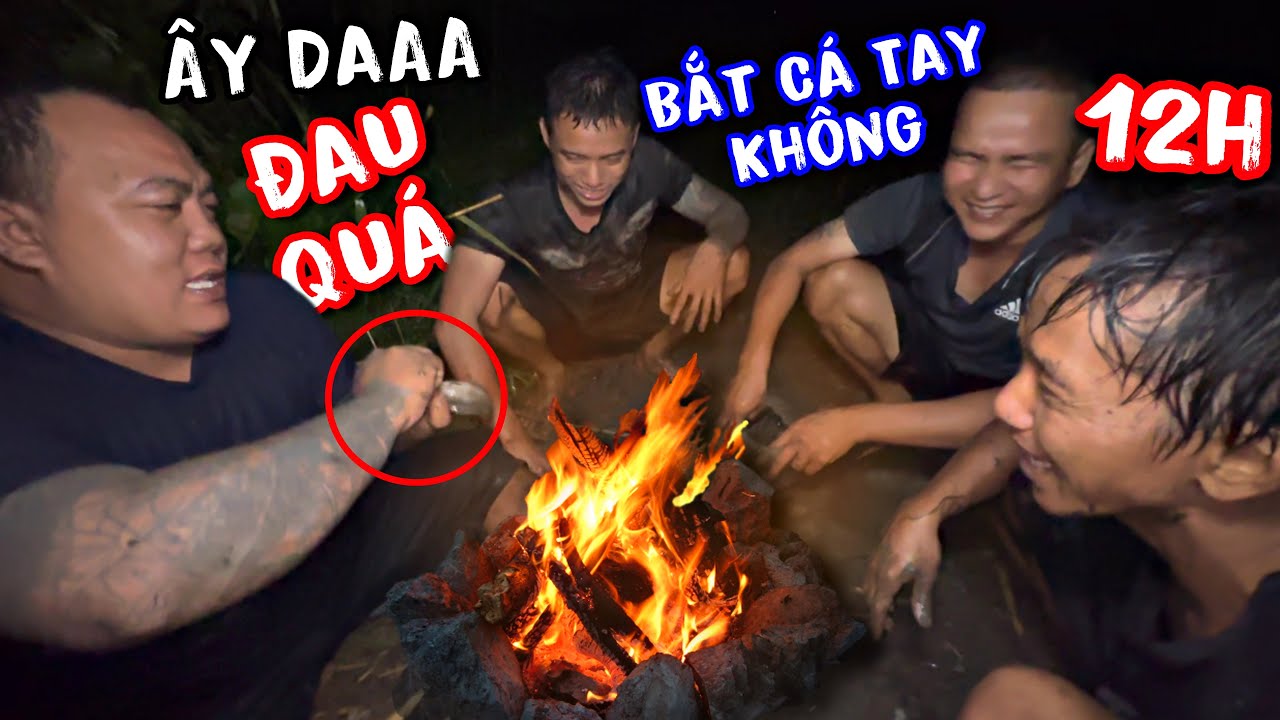Thánh xàm tìm được khu hang ổ của cá bắt mà mỏi tay vẫn không hết | 12h bắt cá bằng tay không