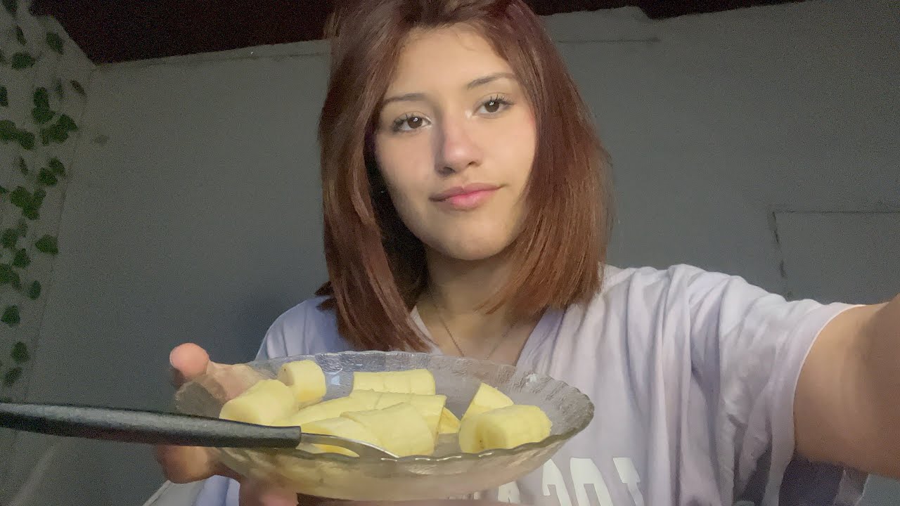 ASMR comiendo banana con limón y azúcar + paleta