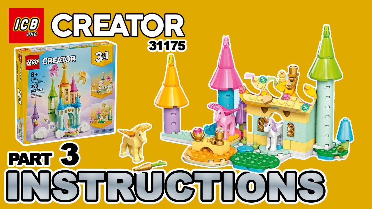 LEGO Creator 3‑in‑1 Unicorn Castle 31175 – 4K Build Instructions Slideshow (Part 3 of 3)