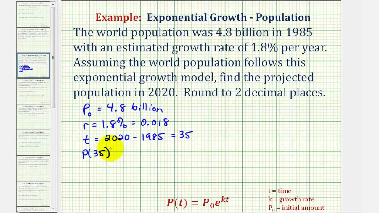 Ex: Exponential Growth Application - Predicting World Population