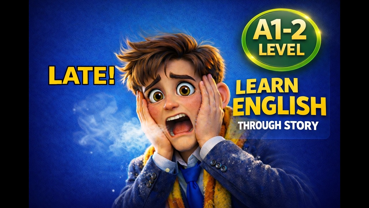 I’m LATE! ❄️ Learn English Through This Action Story (Level A1-A2)
