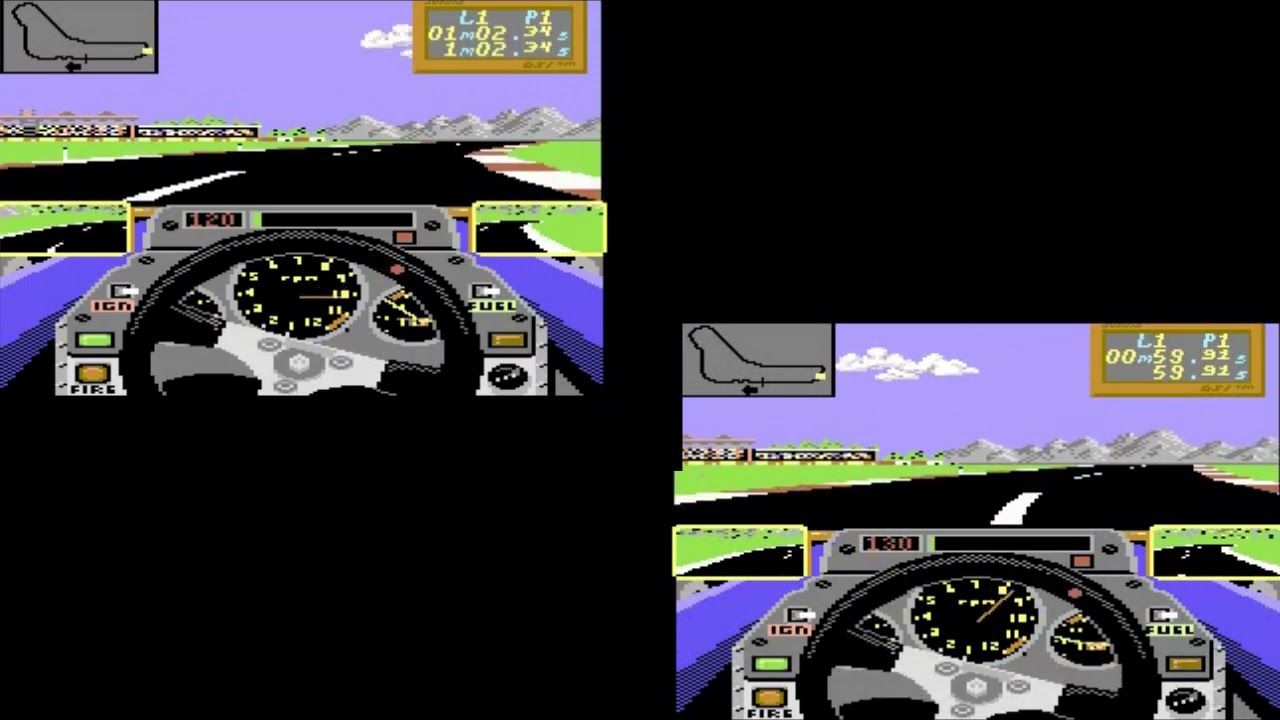 Grand Prix Circuit - C64 vs C128 Comparison