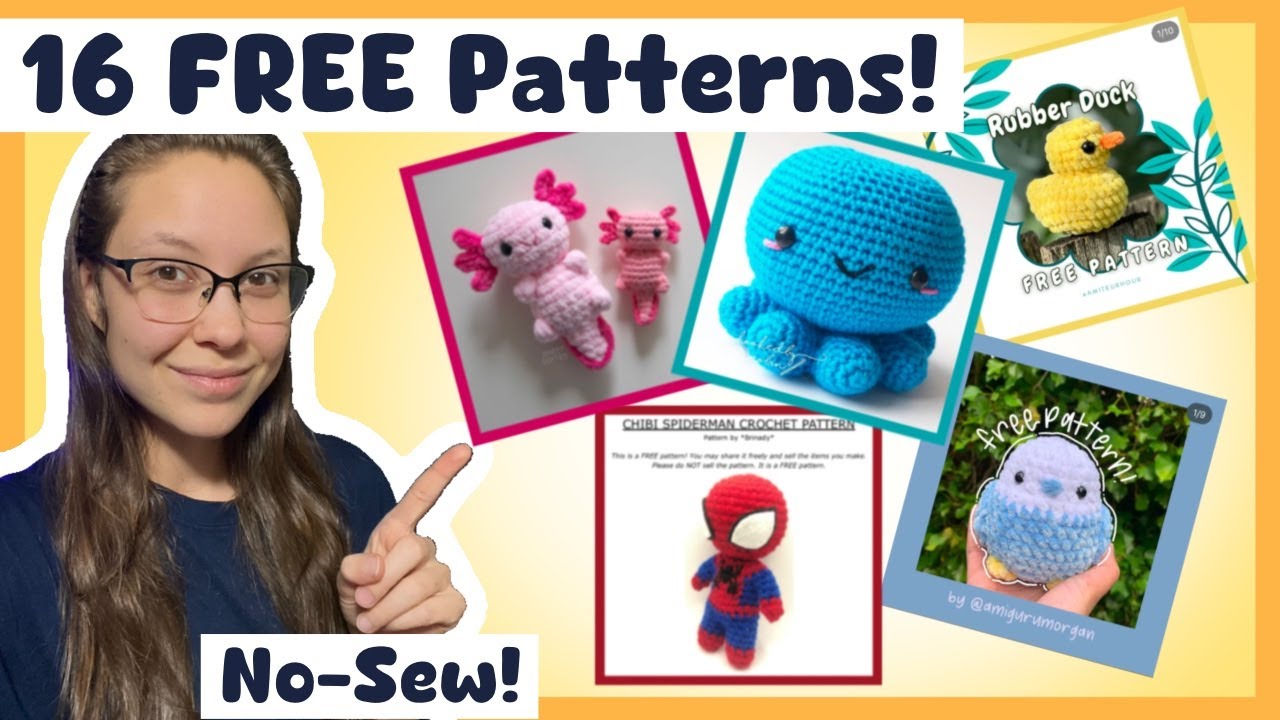 16 FREE Crochet Patterns Perfect for Markets and Gifts! No-Sew and Low-Sew!
