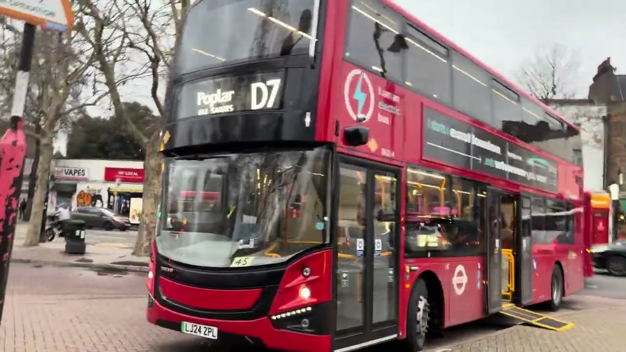 FRV. Stagecoach LDN route D7. Volvo BZL. LJ24 ZPL (86214e) Poplar, All Saints - Mile End Station.