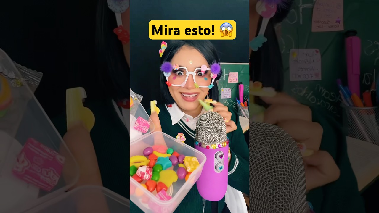 Te maquillo con mis DULCES 🍭 escondidos 😱 #temaquillo #asmr #chicarara
