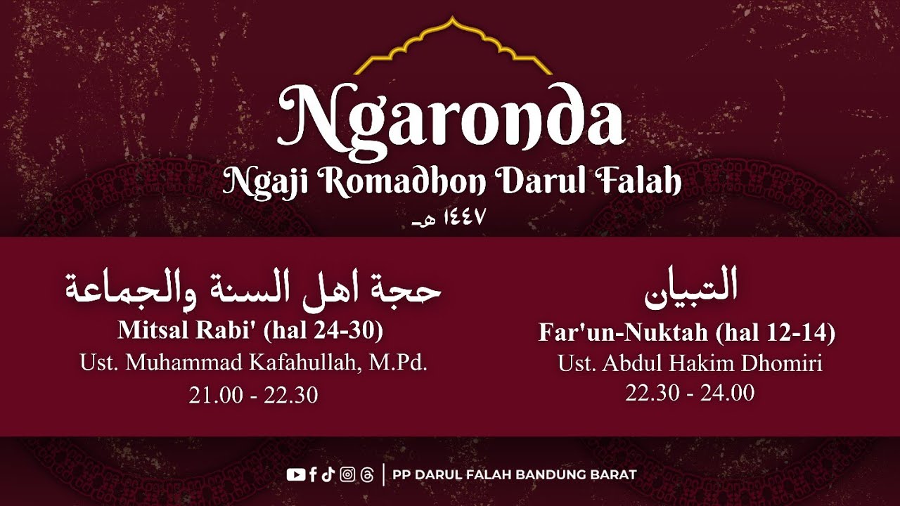 PENGAJIAN PASARAN MALAM RAMADHAN PONDOK PESANTREN DARUL FALAH BANDUNG BARAT 2026