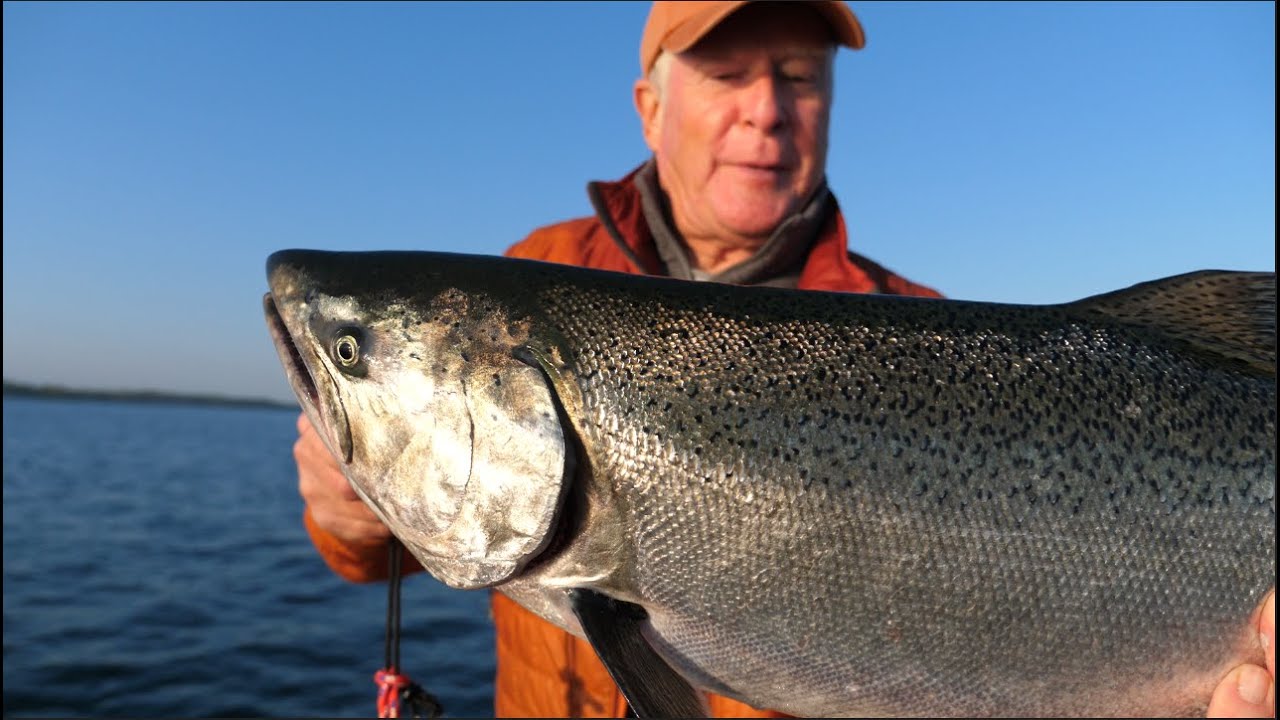 Lake Michigan Salmon Fishing in a Small Boat