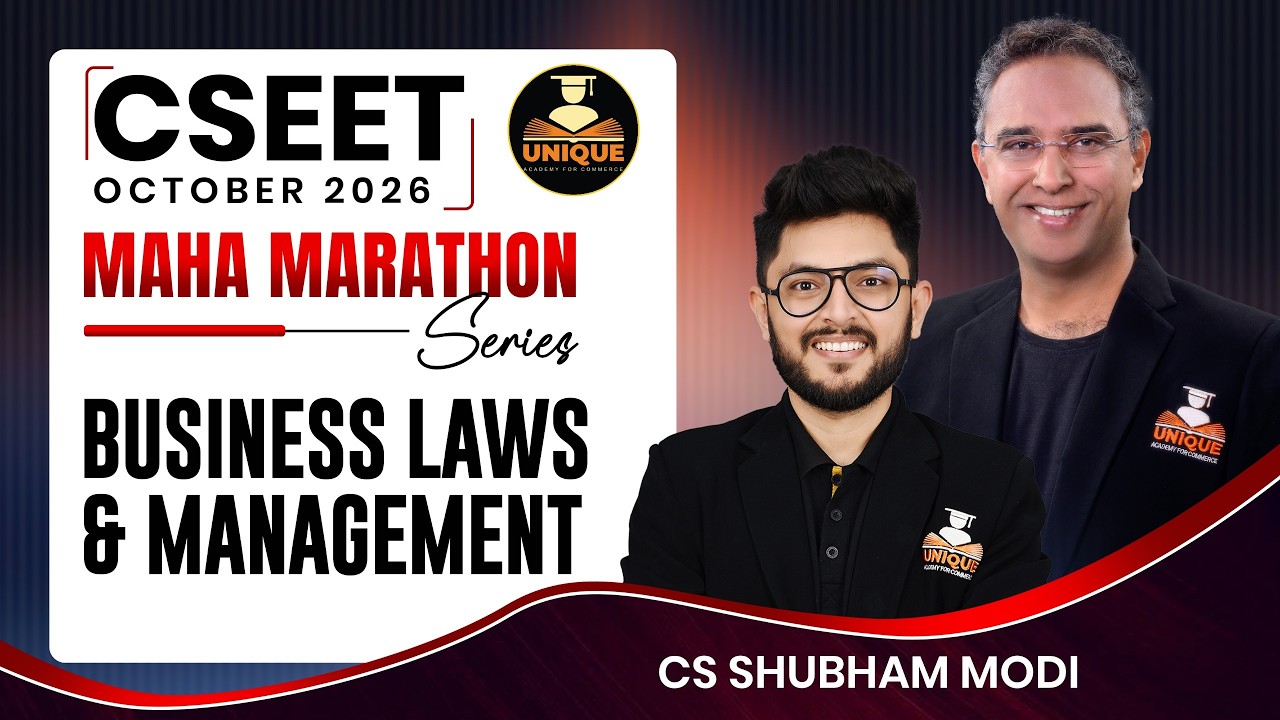 CSEET FREE | BUSINESS LAWS & MANAGEMENT | MAHA MARATHON | OCT 2026 | CS SHUBHAM MODI