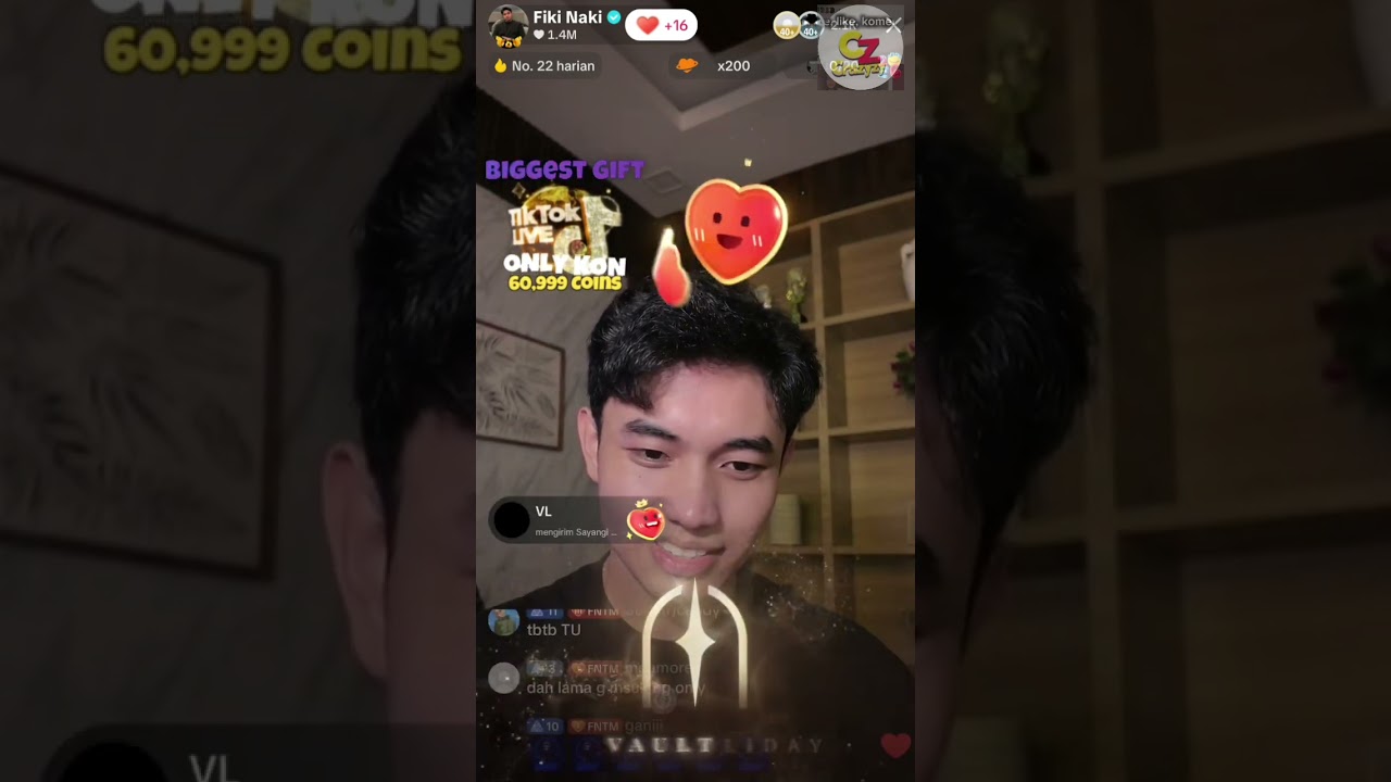 Сегодня днем ​​в прямом эфире в TikTok Фики Наки получила подарки только от ♥️