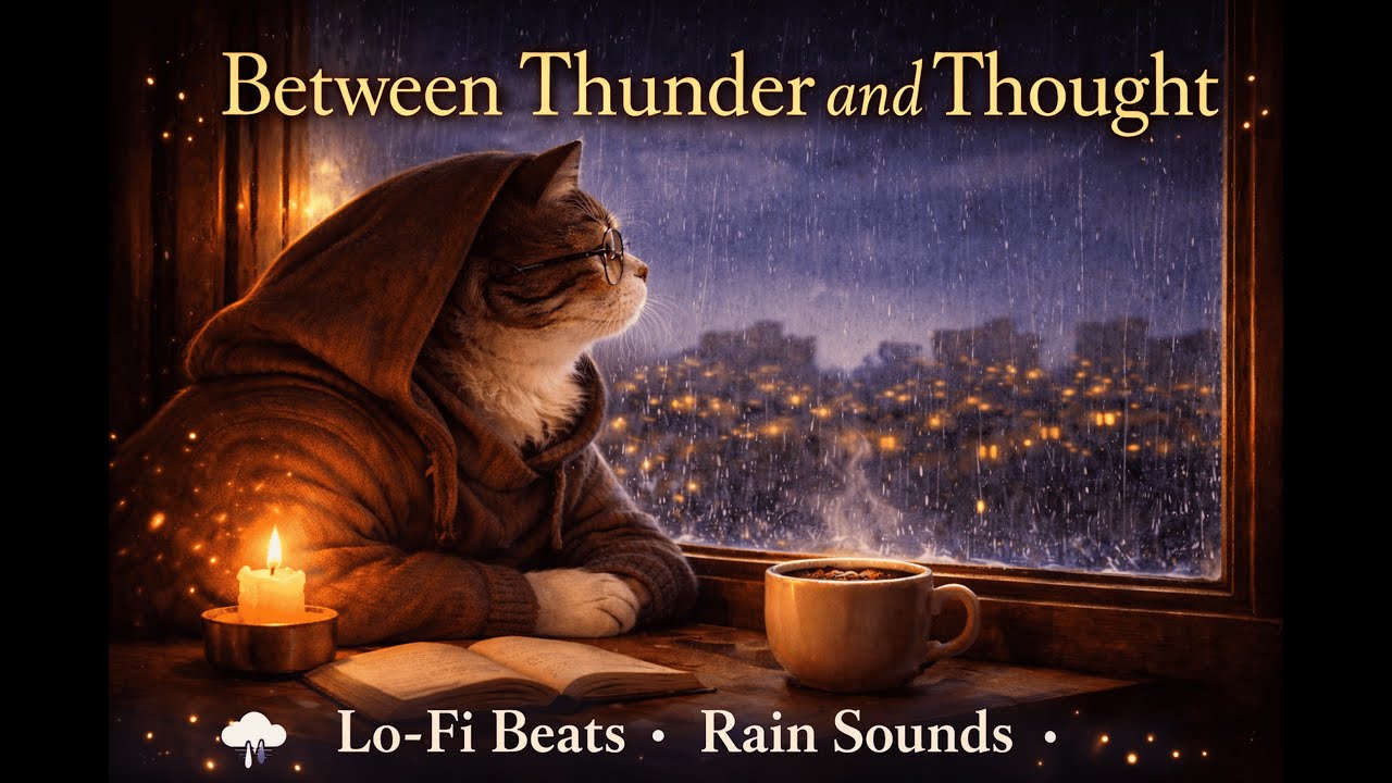 Between Thunder and Thought 🌧️ | Rainy Lo-Fi Beats for Focus & Reflection | Rainy Cat Radio