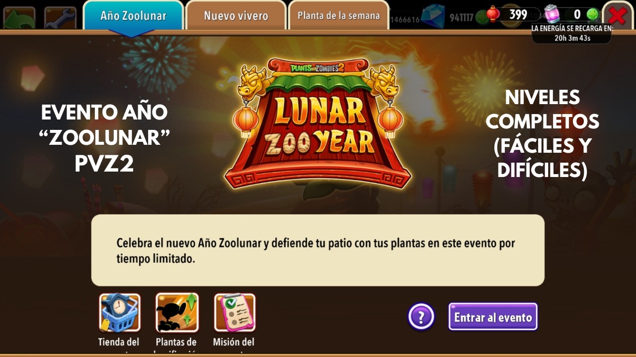 Pvz2 | Evento Zoolunar | Niveles completos......