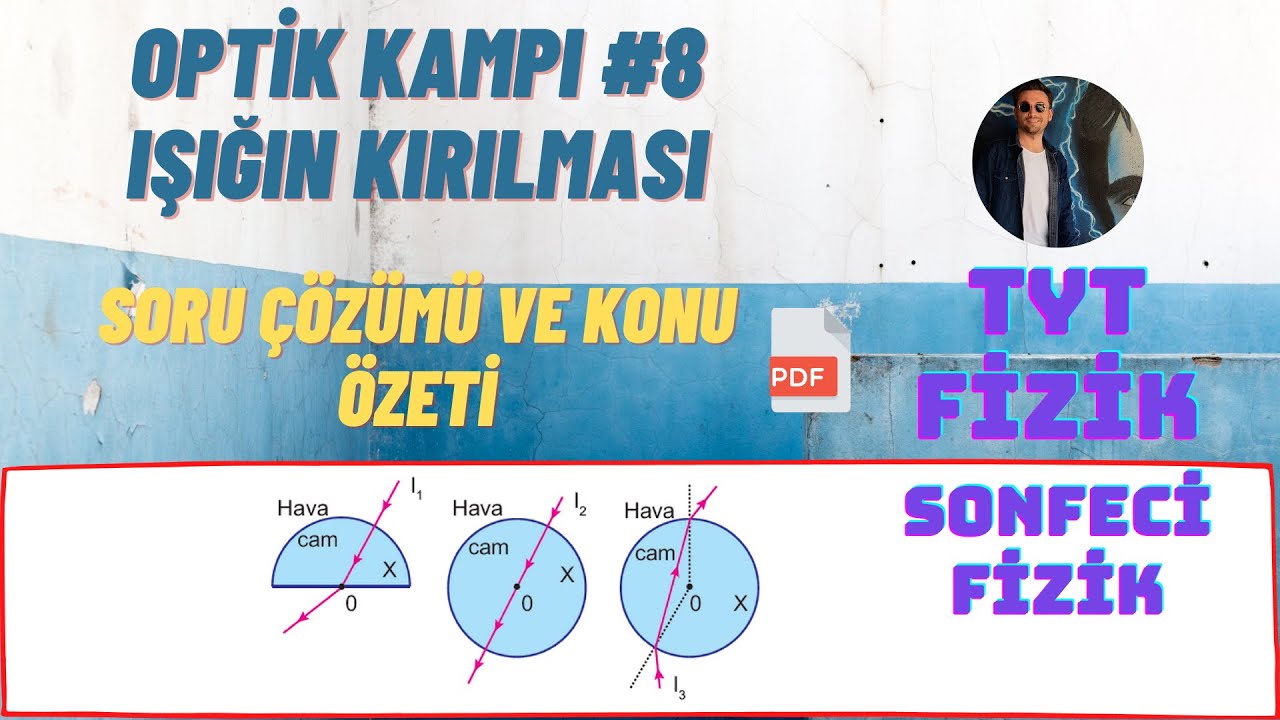 OPTİK KAMPI #8 (Işığın Kırılması) Konu Özeti, Soru Çözümü | TYT FİZİK