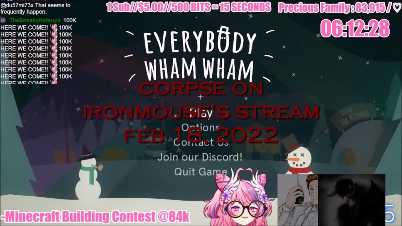 Corpse Husband on Ironmouse's stream - Just Chatting (FEB 18, 2022)