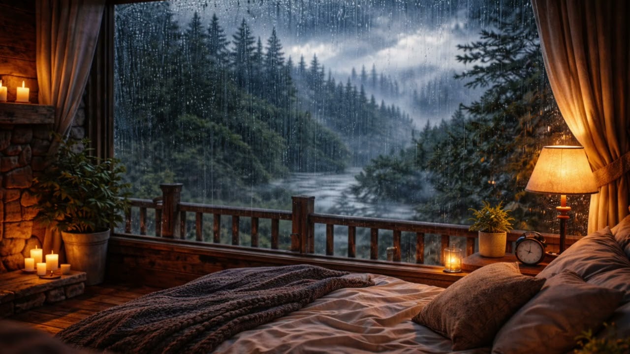 Rain Sounds for Sleeping 30 Minutes | Cozy Cabin Window Forest Rain 🌧️ (No Mid-Roll Ads)