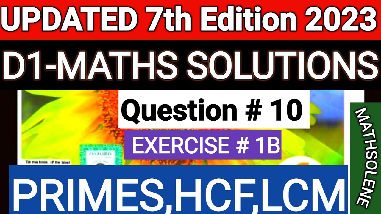 D1 ex1b q10 || d1 math exercise 1b question 10 ||d1 1b q10 || NSM || Oxford Math updated 7th EDITION