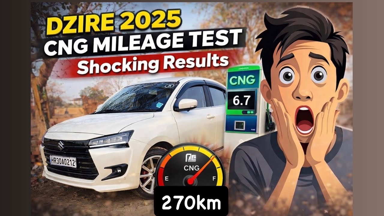 Dzire 2025 Aftermarket CNG Real Mileage | High Speed 120 km/h Test