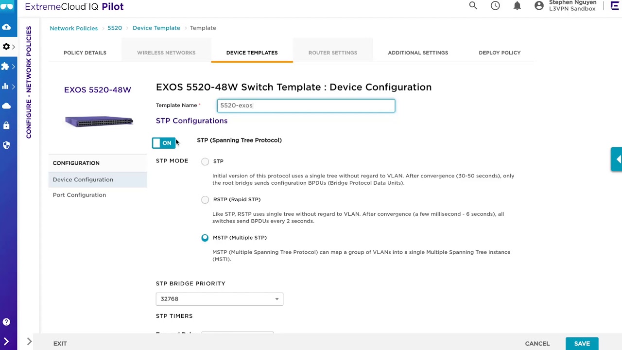 5520 Series Universal HW: Onboarding via ExtremeCloud IQ