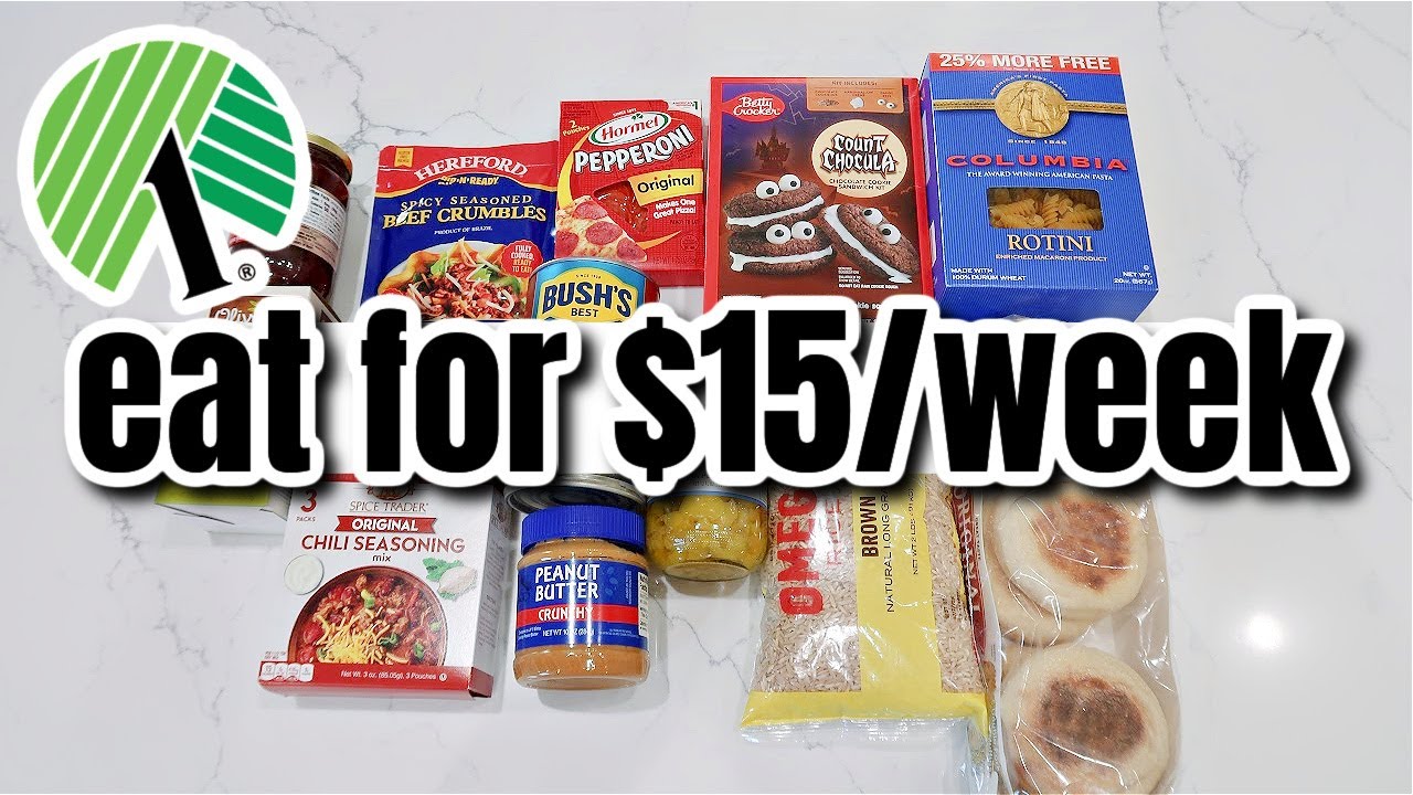 How to Eat for $15 a Week | Dollar Tree Budget Meal Plan | Extreme Grocery Haul