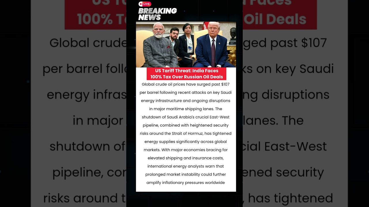 🚨 Global Oil Crisis! Crude Prices Cross $100 Barrel💥#usnews #india #breakingnews #oilprices #shorts