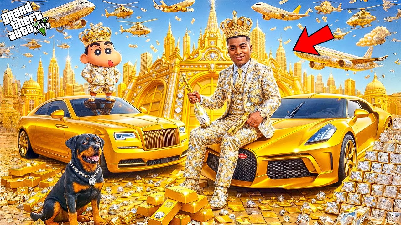 GTA V : Franklin And Shinchan Touch Anything Become Diamond & Gold In GTA 5 Telugu | #gta5