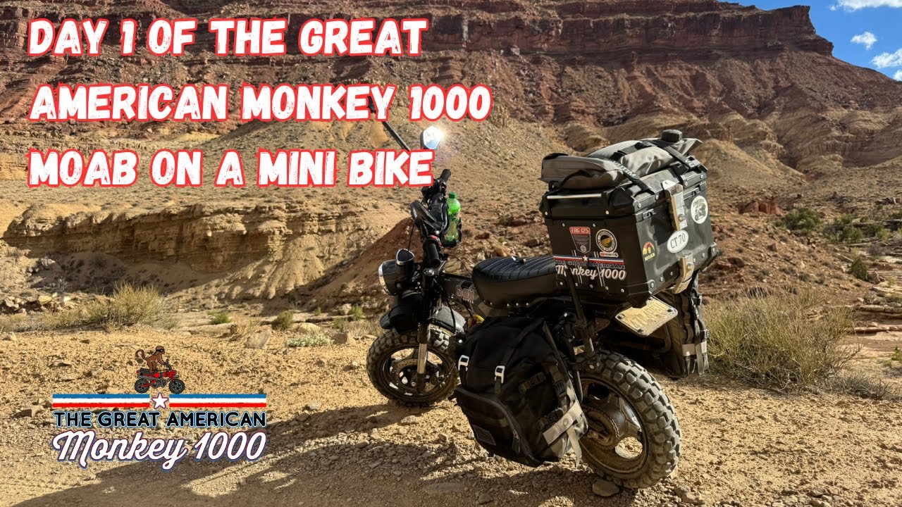 Day 1 of The Great American Monkey 1000 on Honda CT70 Trail 70's and Monkey Bikes through Moab Utah