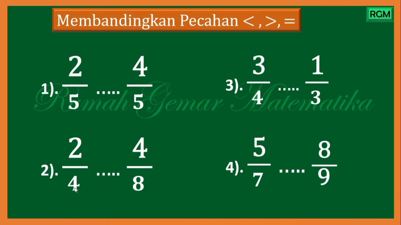 CARA MEMBANDINGKAN PECAHAN 