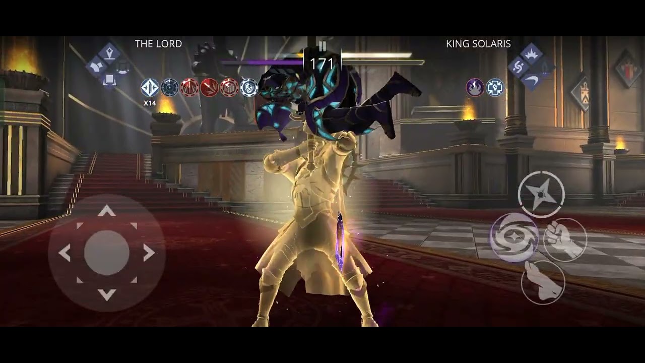 Lvl5 liberator of mortals vs king Solaris (hard mode) 3-0 too weak lol. #nekki #shadowfight3 #sf3.  