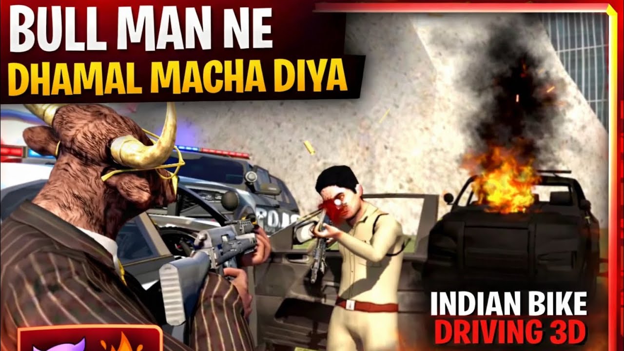 Bull Man Ne City Me Dhamal Macha Diya 😳 | Indian Bike Driving 3D | Gamezy Sahil 