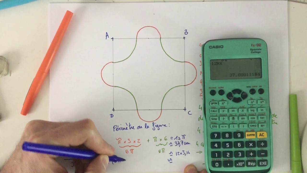 mathématiques en sixième: périmètre d'une figure composée.