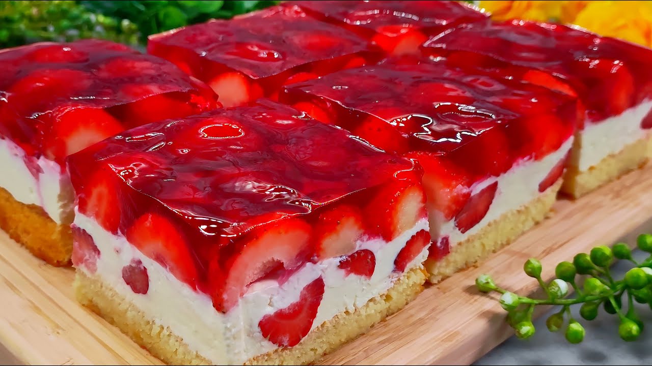 🍓🍓Самый известный летний торт, который тает во рту. Невероятно вкусный торт за 15 минут