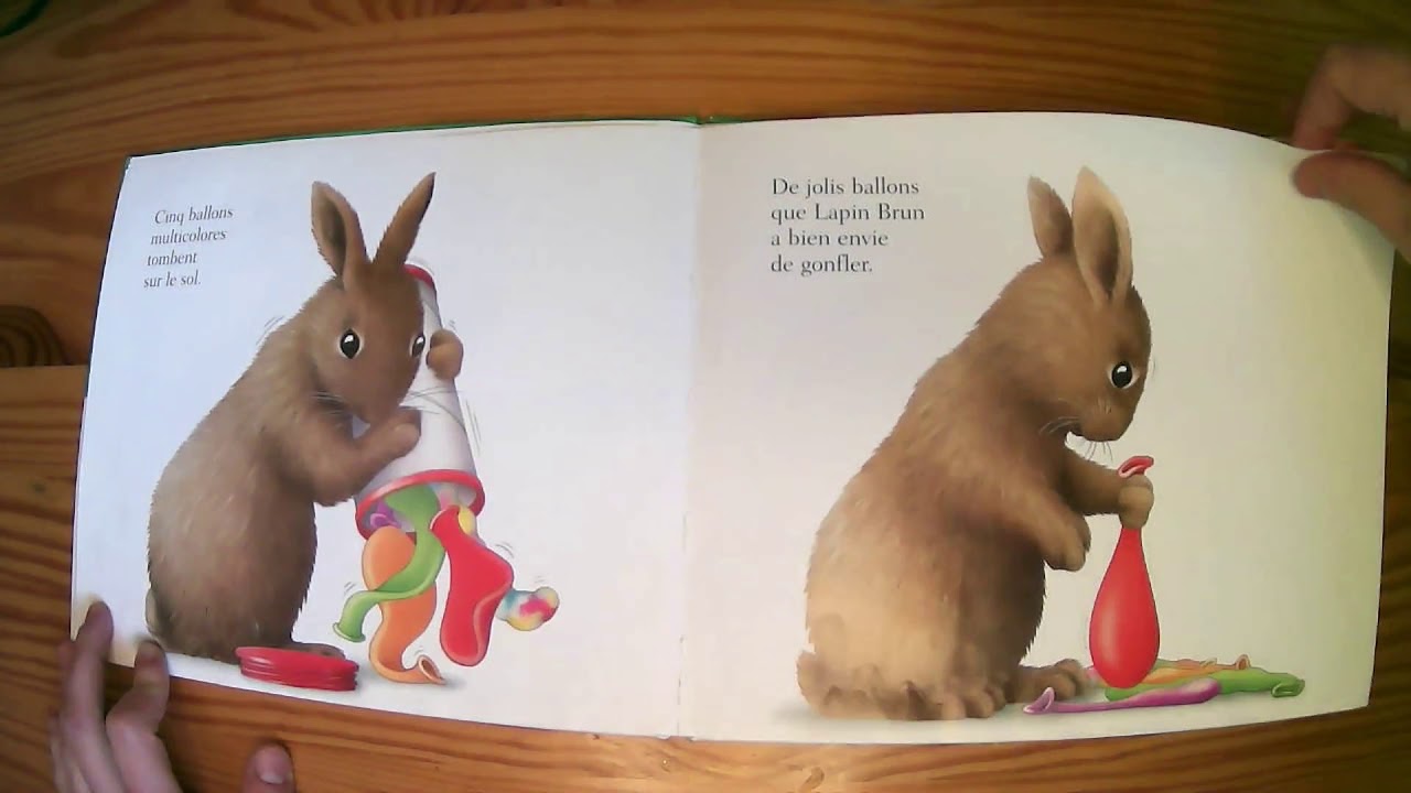 French book reading for kids: Lapin brun aime les formes