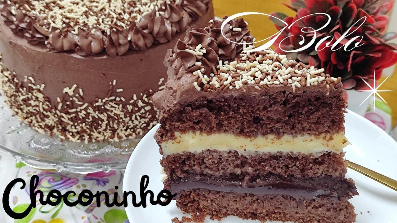 BOLO CHOCONINHO SUPER FOFINHO E MOLHADINHO/|COM 2 RECHEIOS CREMOSOS /FÁCIL DE FAZER E DELICIOSO!