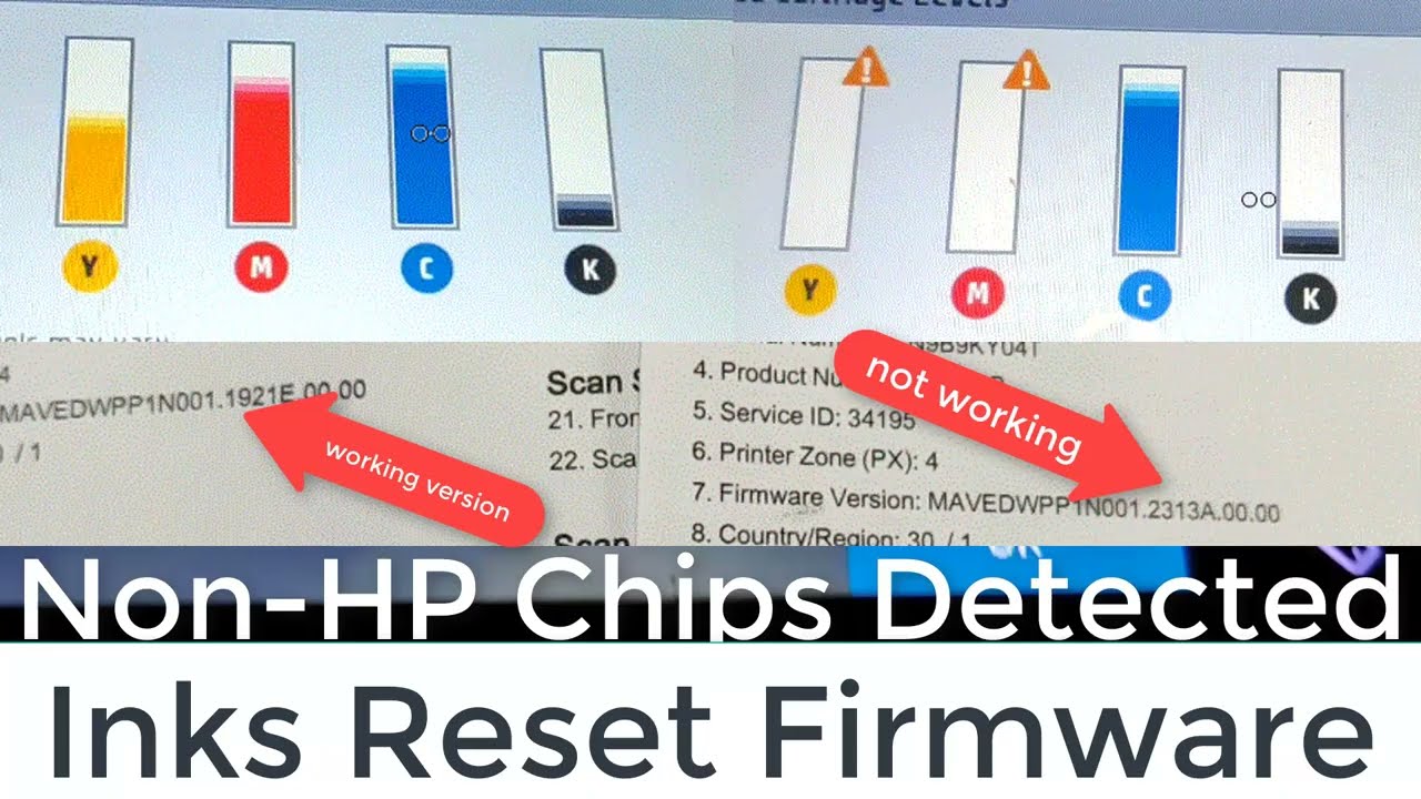 How to reset HP PageWide Pro 477dw 577dw Non-Hp Chip Detected | Reuse Non-HP Chip | firmware reset