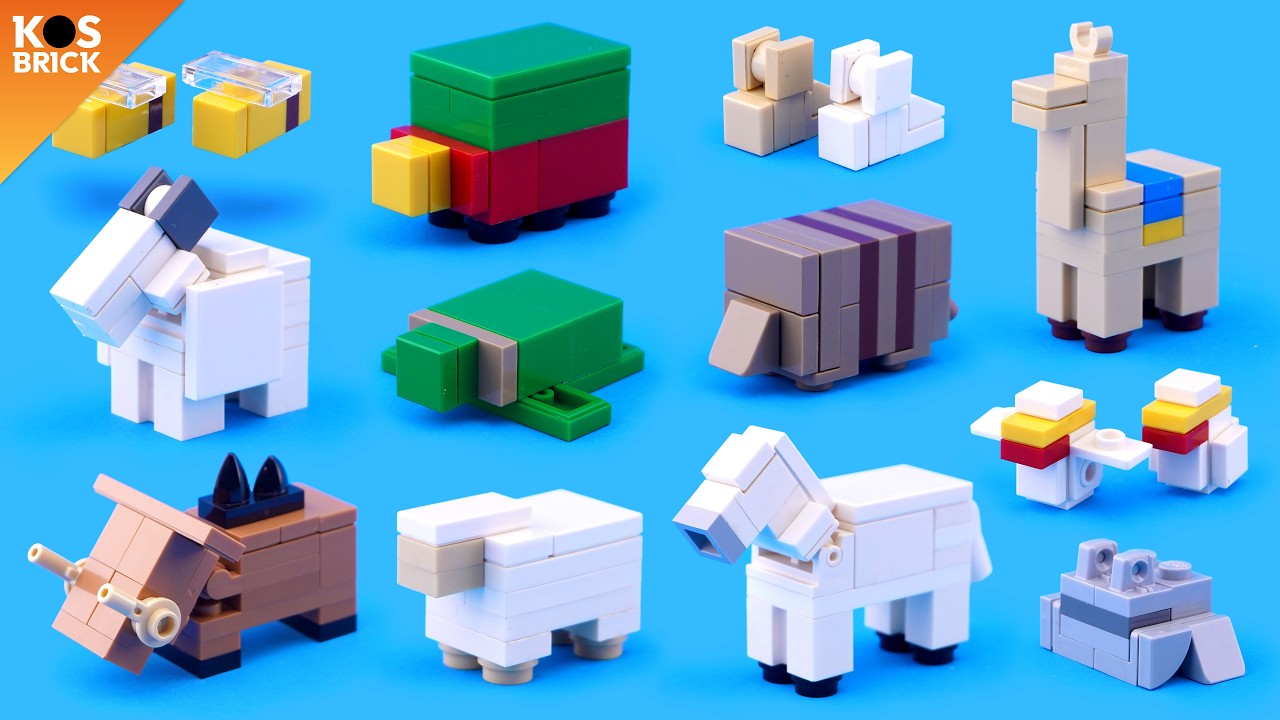 Lego Brick Built Minecraft Animals Compilation 1 (Tutorial)