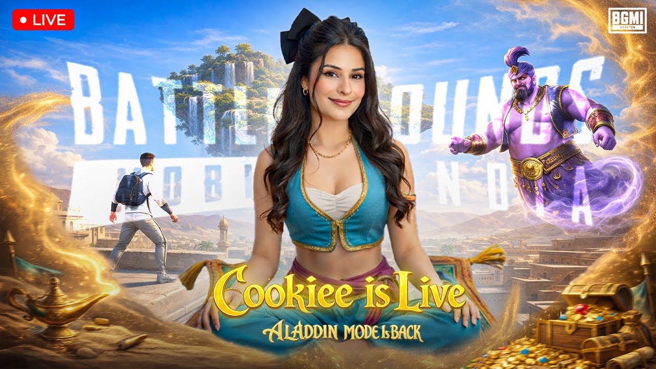 GINIEE UPDATE IS HERE 😍❤️ PLAYING BGMI ALADIN UPDATE #bgmilivestream #girlgamer @CookieeisLive🔴👻🔥