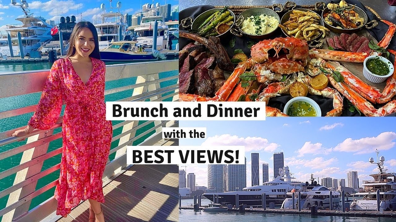 Restaurant is INSIDE MEGA-YACHT MARINA! Iconic view in Miami! The Deck-Top Restaurants in Miami, FL