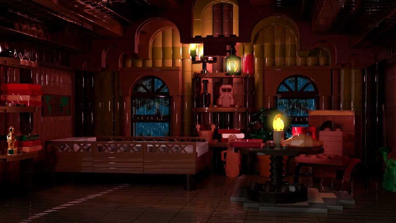 [LEGO] Cozy Cabin with Rain Sounds