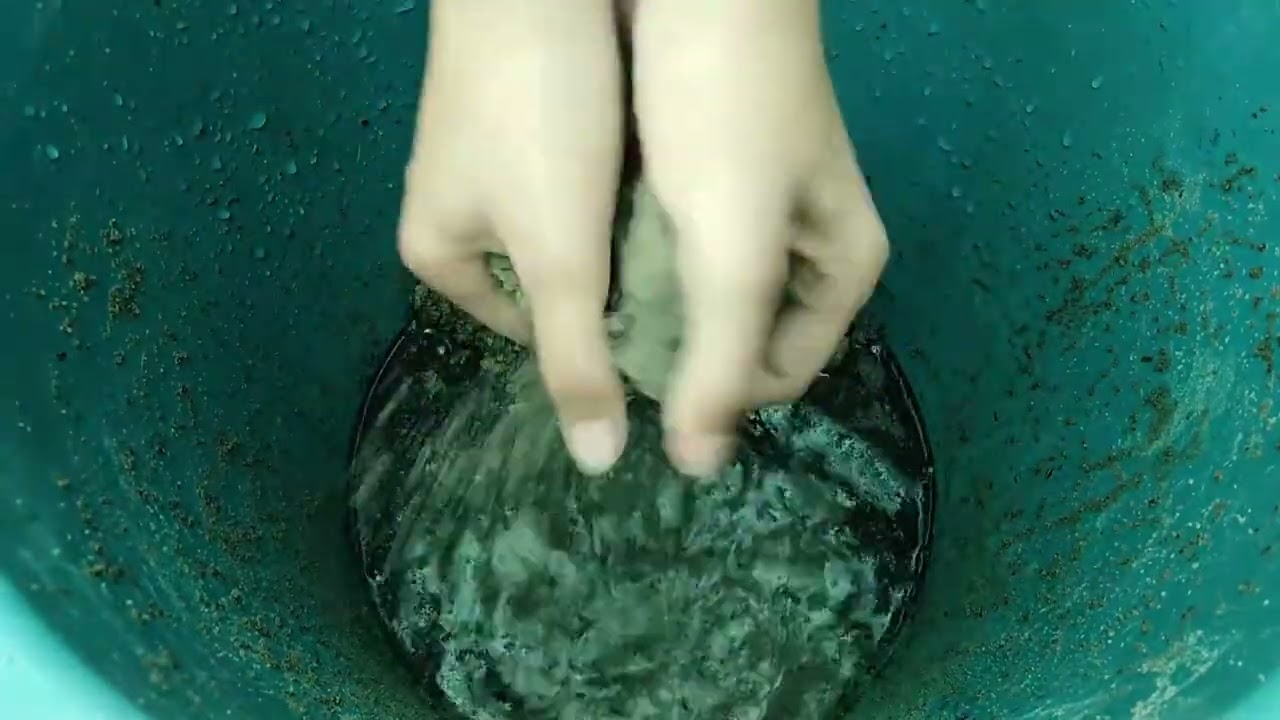 Pure Gritty Cement Crumbling in Water