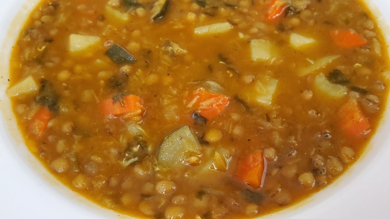 طريقة تحضير شوربة العدس مع الخضار  Most delicious lentil vegetable soup recipe