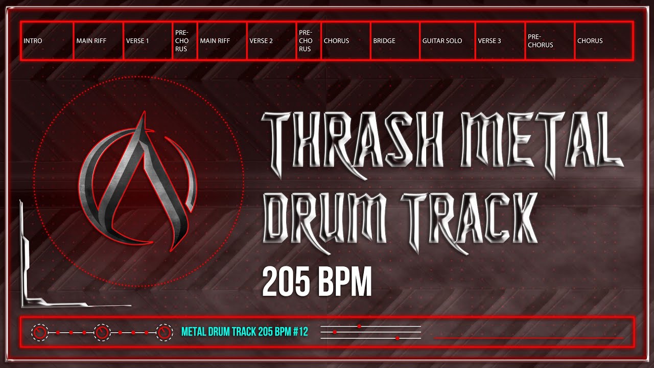 Thrash Metal Drum Track 205 BPM | Preset 3.0 | Video Upgrade Edition (HQ,HD)